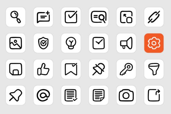 36 Collection of Interface Icons: Enhancing Design with Hand-Drawn Charm