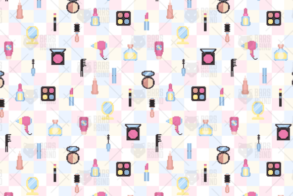 Beauty Accessories Pixel Pattern: Retro Charm Meets Modern Design