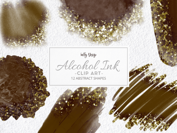Deep Brown Alcohol Ink Clip Art: A Versatile Design Resource for Creative Projects