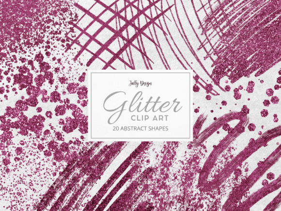 Deep Pink Glitter Abstract Clip Art
