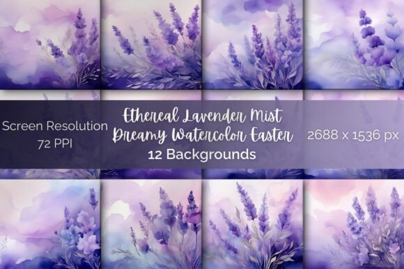 Dreamy Watercolor Easter Backgrounds: Soft Elegance for Digital Spring Projects