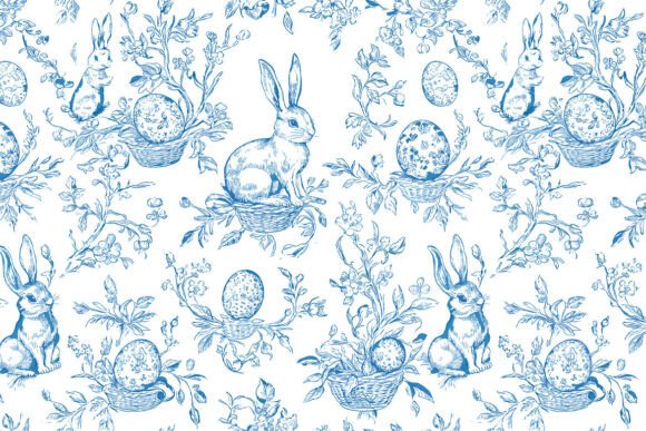 Easter Bunny Embroidery & Toile de Jouy Designs