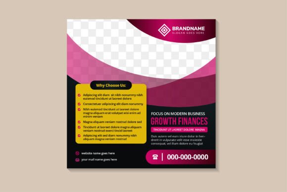 Growth Finances Square Banner: A Minimalist Design for Professional Social Media and Web Use