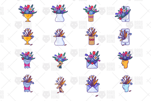How the Outline Cute Floral Bouquets Set Can Enhance Your Design Projects