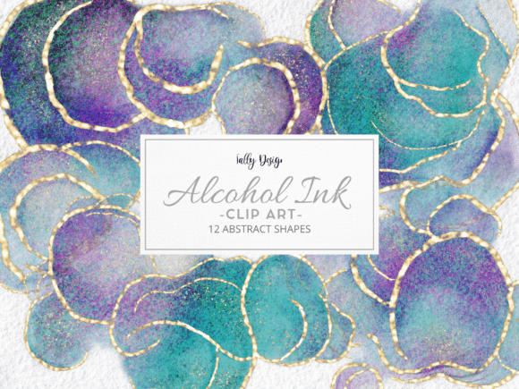 Iridescent Blue Alcohol Ink Clip Art: A Versatile Creative Resource