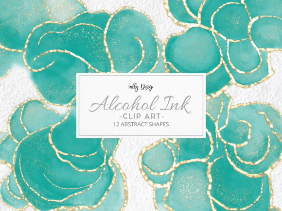 Light Teal Alcohol Ink Luxury Clip Art: Enhancing Creative Projects with Premium Design Assets