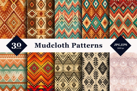 Mudcloth Style Seamless Patterns 06: Elevating Design with Authentic African Artistry