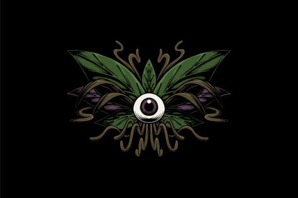 Mystical Eye Retro Illustration: A Bold Design for Creative Branding