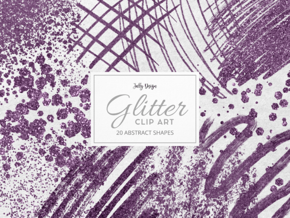 Purple Glitter Abstract Clip Art for Creative Design Projects