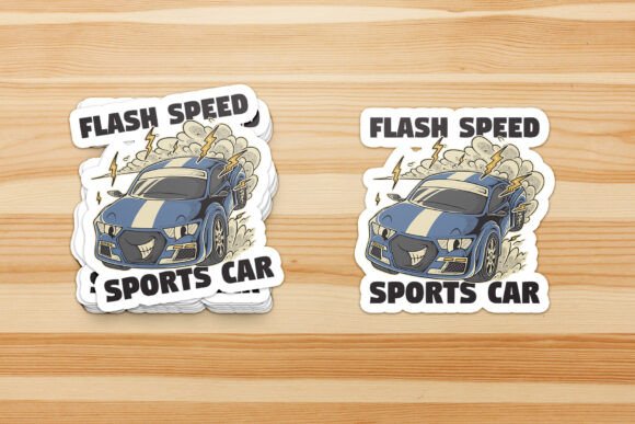 Retro Blue Sports Car Mascot: Driving Brand Identity with Style