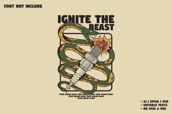 Retro Snake Igniting a Spark Plug: A Bold Identity for Modern Branding