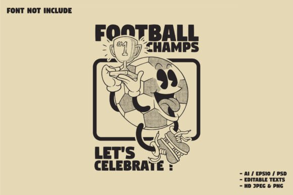Retro Soccer Mascot with Trophy Logo Design