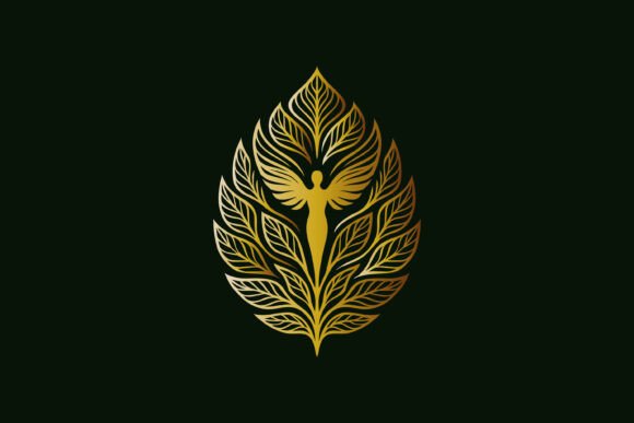 Revitalize Your Corporate Image with the Golden Angel Wing Logo Leaf Fairy: A Symbol of Elegance for Luxury Branding