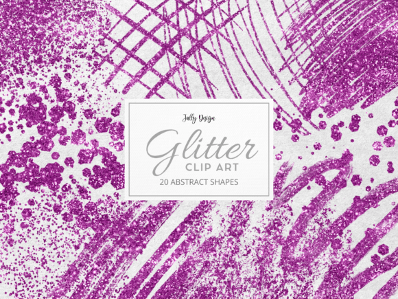 Royal Purple Glitter Abstract Clip Art for Creative Projects