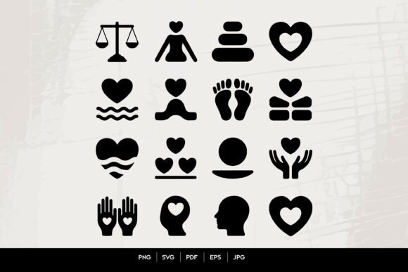 Self Care & Mindfulness Icons Set