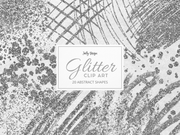 Shiny Silver Glitter Abstract Clip Art
