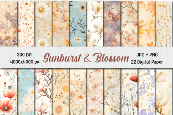 Sunbursts Blossoms Digital Background: Creative Possibilities and Practical Advice