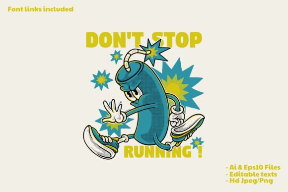 Unleash Your Brand’s Potential with the Running Dynamite Mascot in Retro Style