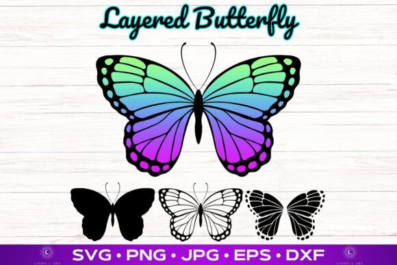 Unlock Creative Possibilities with Layered Butterfly 3D SVG Clipart PNG