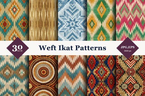 Weft Ikat Seamless Patterns 05: Elevate Your Creative Projects